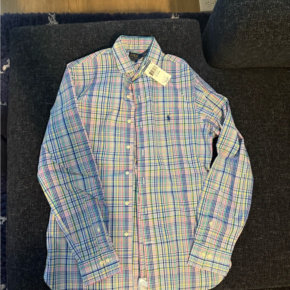 Polo by Ralph Lauren Blue and Green Dress Shirt